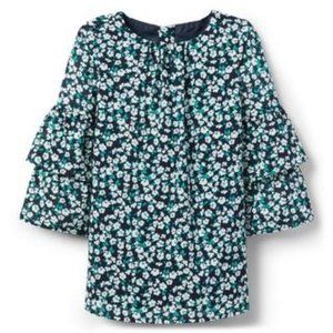 NWT Janie and Jack Navy Floral Long Sleeve Dress - Size 4